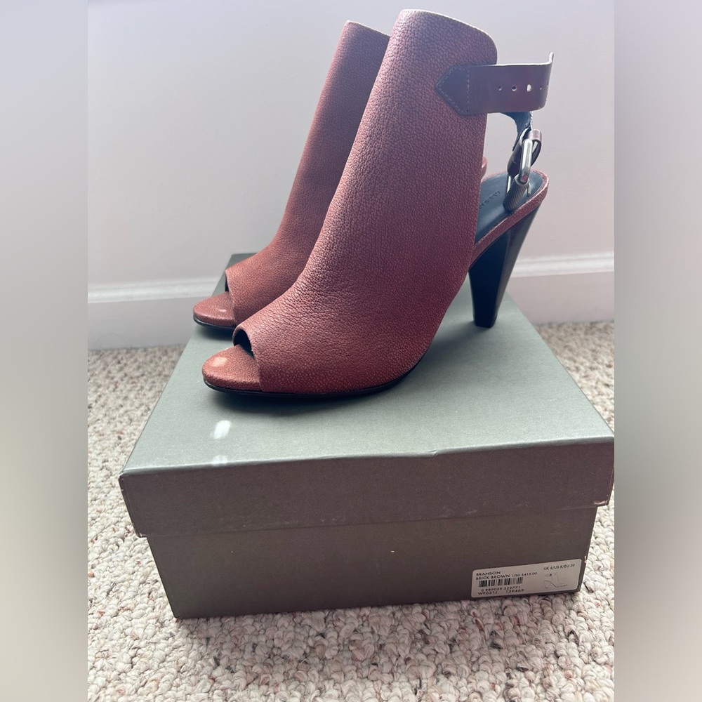 ALLSAINTS Peep Toe Leather Booties- Gorgeous!